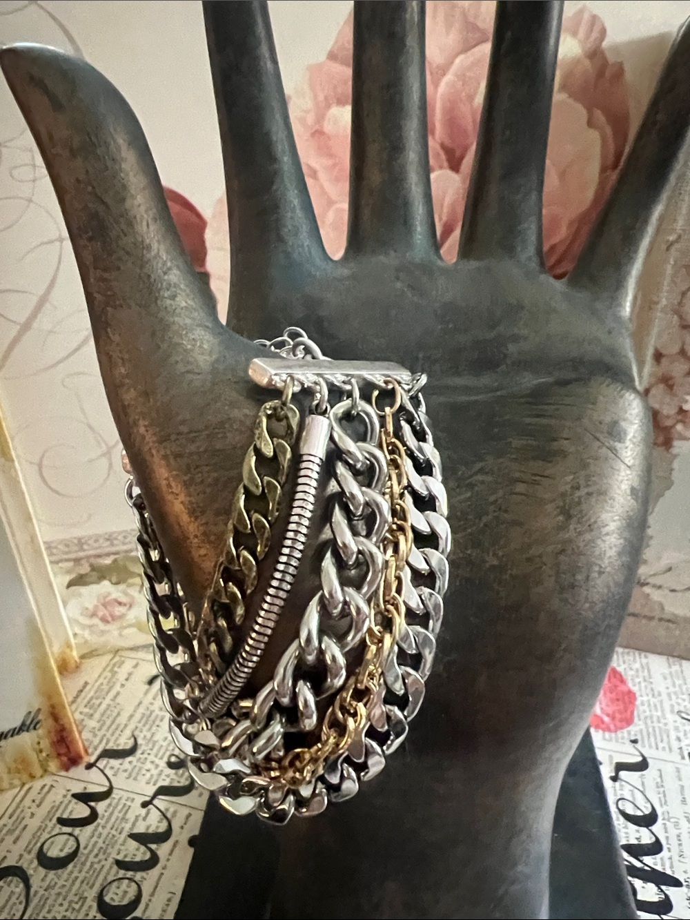 Jenny Bird Two-Tone Multi-Chain Bracelet in Silver and Gold